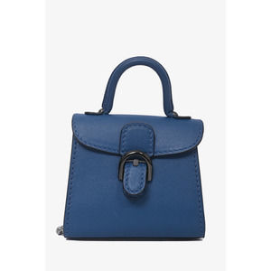 Delvaux Blue Leather Micro Brillant Bag Charm